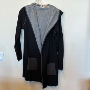 “OST” Black and Gray Women's open front hooded cardigan